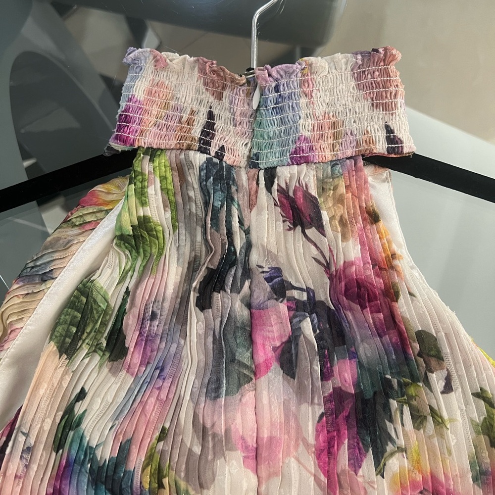 Alex Marie halter Multicolor Floral Pleated Mini Dress size 6 - Picture 6 of 8